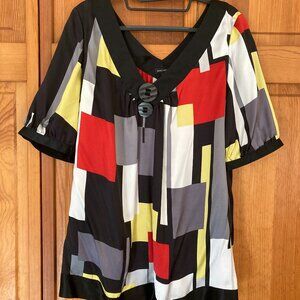 Nine West Short Sleeve Silk Top